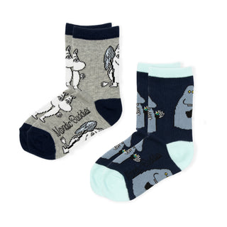 Groke & Moomintroll Kids Socks, Double Pack