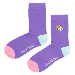 Moomins Up in the Coulds Embroidery Women's Socks