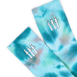 Hattifatteners Tie Dye Men Socks - Turquoise and Blue