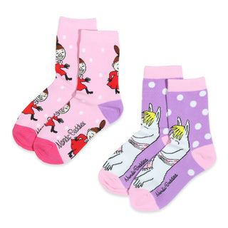 Kids Double Pack Snorkmaiden and Little My Socks - Pink and Lilac