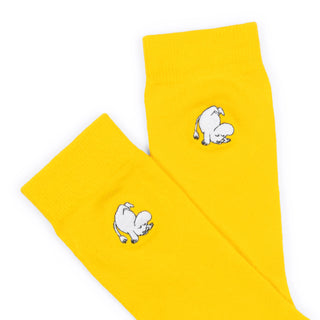 Moomintroll Embroidery Men Socks - Yellow