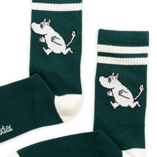 Moomintroll Running Retro Men Socks - Forest Green