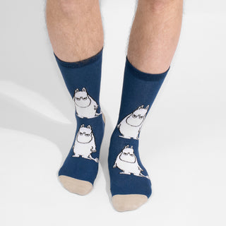 Moomintroll Grumpy Men Socks - Navy