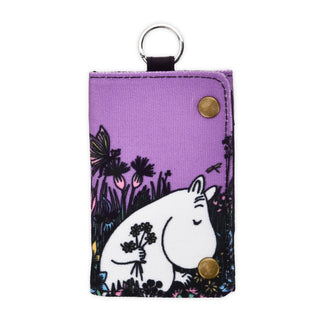 Moomintroll Picking Flowers Canvas Wallet - Lilac