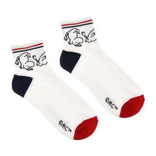 Moomintroll Running Retro Ankle Men Socks - White