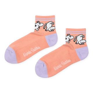 Moomintroll Women’s Retro Ankle Socks - Pastel Peach and Lilac