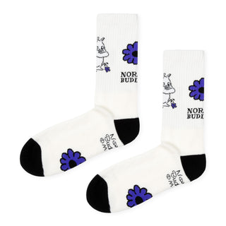 Moomintroll's Flower Retro Men Socks - White