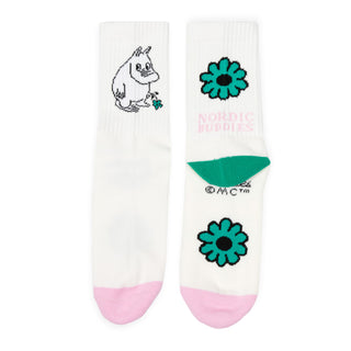 Moomintroll's Flower Women's Retro Socks - White