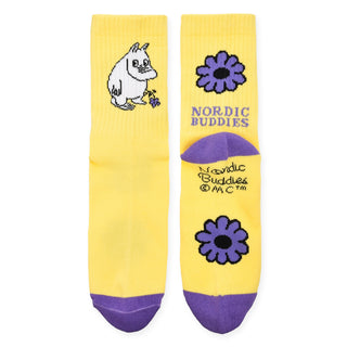 Moomintroll's Flower Women's Retro Socks - Yellow