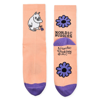 Moomintroll's Flower Women's Retro Socks - Pastel Peach