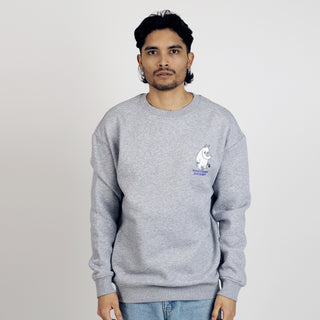 Moomintroll's Flower Crewneck College Unisex - Light Grey