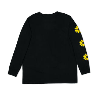 Moomintroll's Flower Long Sleeve Shirt With Cuffrib Unisex - Black