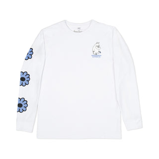 Moomintroll's Flower Long Sleeve Shirt With Cuffrib Unisex - White