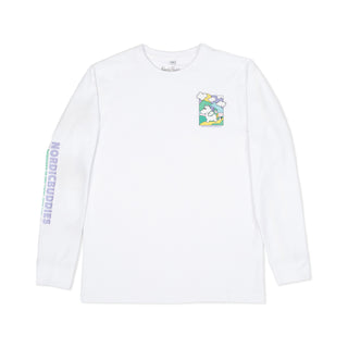 Moomintroll's Adventure Long Sleeve Shirt With Cuffrib Unisex - White