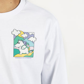 Moomintroll's Adventure Long Sleeve Shirt With Cuffrib Unisex - White