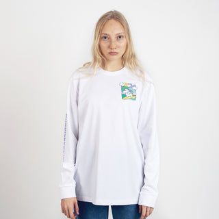 Moomintroll's Adventure Long Sleeve Shirt With Cuffrib Unisex - White