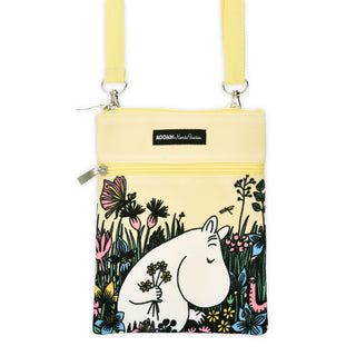 Moomintroll Picking The Flowers Passport Bag - Beige