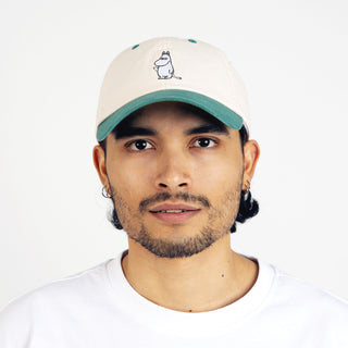 Moomintroll's Greeting Baseball Cap - Beige and Dark Green