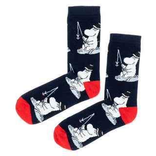 Moominpappa Fishing Men Socks - Navy