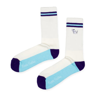 Moomintroll Running Embroidery Men Socks - White