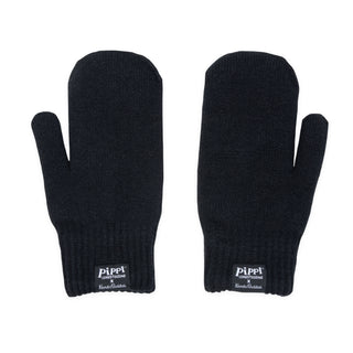 Pippi Embroidered Mittens Adult - Black