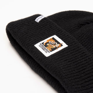 Pippi and Tiger Beanie Adult - Black