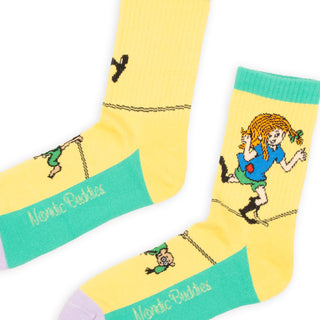 Pippi and the Tightrope Women's Panel Socks - Yellow