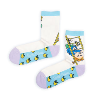 Pippi and the Ladders Women's Panel Socks - White