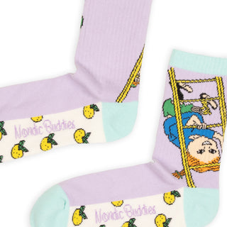 Pippi and the Ladders Women's Panel Socks - Lavender