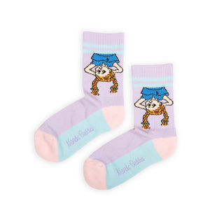 Pippi Upside Down Women's Retro Socks - Lavender