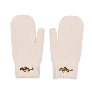 Pippi Embroidered Mittens Adult - Beige