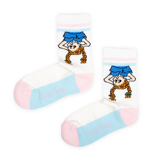 Pippi Upside Down Women's Retro Socks - White