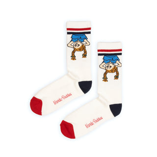 Pippi Upside Down Men's Retro Socks - White