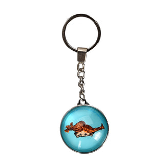 Pippi Glass Key Ring - Turquoise