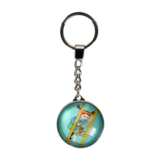 Pippi Glass Key Ring -  Blue