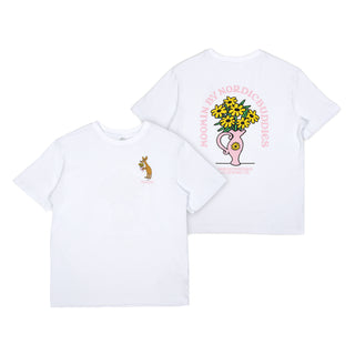 Sniff Flower Bouquet T-Shirt Women - White