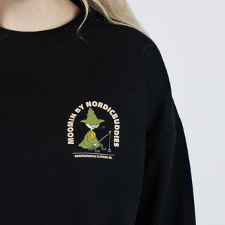 Snufkin Fishing Crewneck College Unisex - Black