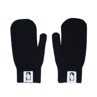 Red Cross Mittens Adult - Black