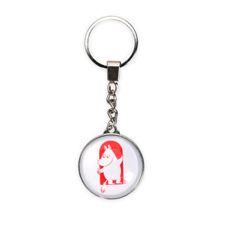 Red Cross Key Ring - White