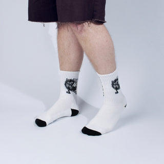 Stinky's Getaway Retro Men Socks - White