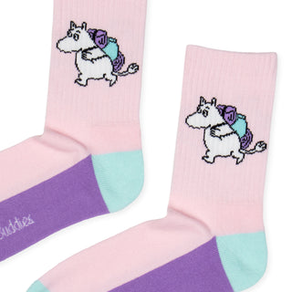 Moomintroll Panel Women's Retro Socks - Light Pink