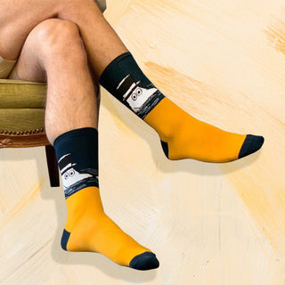 Moominpappa Swimming Men Socks - Navy/Yellow