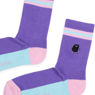 Stinky Embroidery Women's Retro Socks - Lilac