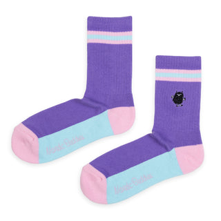 Stinky Embroidery Women's Retro Socks - Lilac